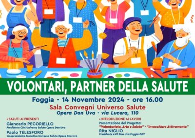 AVO Don Uva Foggia: avvio del progetto “Volontariato, Arte, Salute”